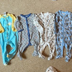 4 - Old Navy, Lamaze, Carter’s 6-9 month pajamas